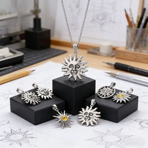 Collier Pendentif Totem Soleil Vintage Acier Inoxydable Punk Visage Dieu Du Soleil Bijoux Streetwear Pour Hommes Gothique Œil Du Soleil