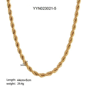Detailansicht der 5mm goldfarbenen Kordelkette mit Angaben zu Länge und Gewicht des Schmucks