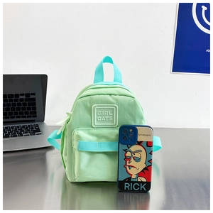 Mini sac à dos vert clair pour filles avec référence de taille téléphone et portable