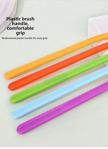 Ergonomic plastic pet toothbrush handles in five bright colors for easy grooming grip