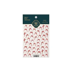 Stickers à ongles 3D nœuds rouges TS-4276 avec divers designs de rubans élégants