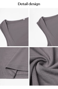 Detail design of a grey Y2K square neck crop top showing fabric texture and stitching