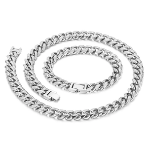 Cuban Link Chain Necklace For Men Titanium Stainless Steel High Polished Hip Hop Punk Minimalist Fashion Jewelry