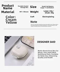 Detailed view of portable medicine box dimensions and silicone sealing ring features