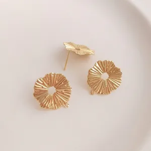 Handmade 14K gold plated lotus leaf earrings components for DIY jewelry making sets