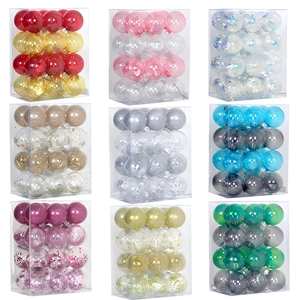 Christmas Ball Ornaments Plastic PET Shatterproof Glitter Matte Hanging Baubles For Holiday Xmas Tree Party Decor