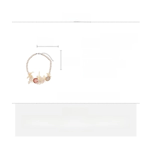 Detailed specs for flower necklace made of resin, shell, alloy and imitation pearls