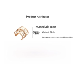 Infographic showing gold wave layered bangle specifications and 6.2cm inner diameter