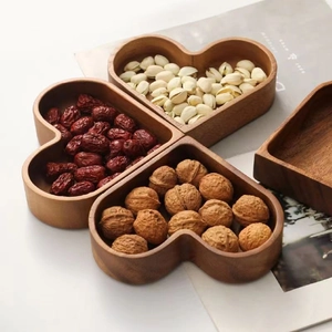 Vassoio Legno Forma Cuore Piatto Legno Massiccio Per Snack Noci Caramelle Frutta Secca Stoviglie Decorative Venature Naturali