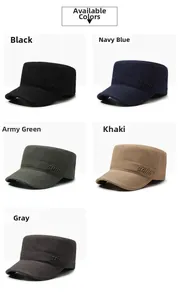 Casquettes plates cadet pour hommes en noir, bleu marine, vert armée, kaki et gris couleurs