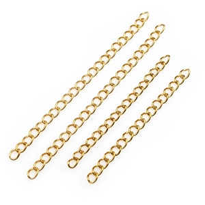 Chaînes d'extension en acier inoxydable doré pour création de bijoux DIY avec fermoirs