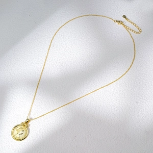 Vintage 925 sterling silver gold coin necklace featuring Queen Elizabeth II portrait