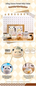 Close-up of animal diffuser stone set including flocked panda and crystal stones