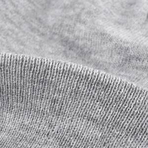 Grey knit winter beanie with ribbed texture and thick double-layer insulation