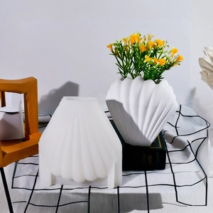 Creative shell-shaped silicone mold for DIY flower vases and handmade plaster decor