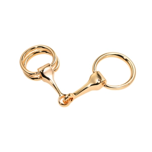 Elegant gold metal horsebit scarf ring buckle for silk wraps with a smooth glossy finish