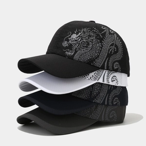 Baseball Cap Chinese Dragon Pattern Breathable Quick Dry Mesh Sun Protection Outdoor Sports Adjustable Unisex