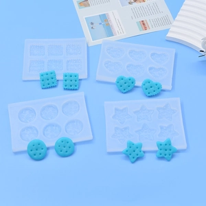 Mini silicone mold set for heart star round and square cookie shape resin crafts