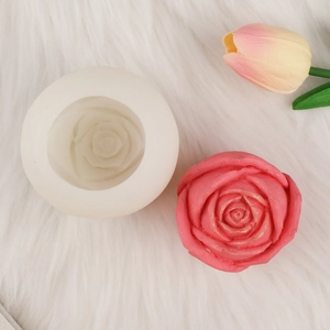 3D rose flower silicone mold for mousse and ice cubes with realistic petal texture