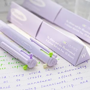 3-in-1 multi-color 0.5mm gel ink pen with triangular barrel and matching gift box