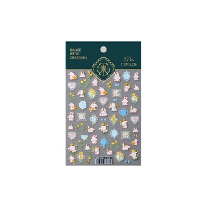 5D embossed nail art stickers TS-4003 featuring osmanthus and cute rabbit motifs