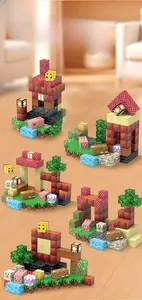 DIY magnetic pixel cubes featuring farm animals and terrain scenes for creative building