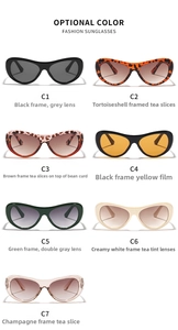 Detailed color selection guide for oversized oval sunglasses from C1 to C7 styles