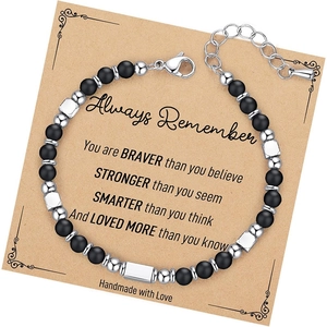 4mm handmade bohemian natural stone beaded bracelet with motivational gift card message