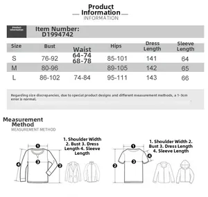 Detailed size chart for leopard print v-neck dress including S, M, L measurements