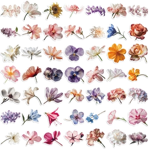 Pack of 50 colorful floral graffiti stickers for laptop and guitar DIY decoration