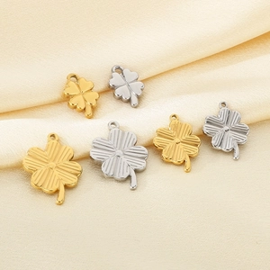 Clover Shaped Pendant Stainless Steel Lucky Charm For DIY Jewelry Making Handmade Accessory Fashion Minimalist