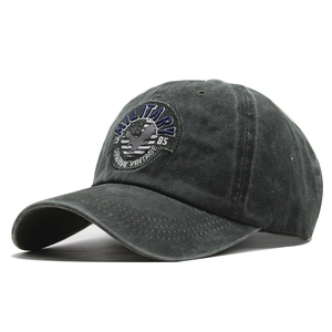 Waschbaumwolle Baseball Kappe Militär Bestickter Adler Aufnäher Vintage Distressed Verstellbare Outdoor Sonnenhut Unisex