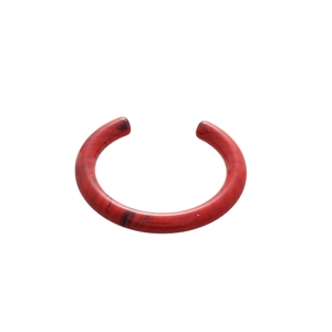 Retro C-shaped open resin bangle with red and black marble texture for women