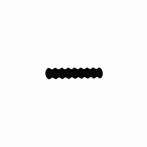 Minimalist black wave-edged hair clip with a smooth glossy finish on a white background