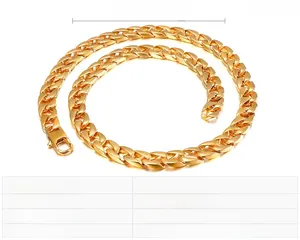 Chunky 11mm wide stainless steel Cuban chain necklace in gold finish with 600mm length