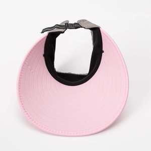 Visière de soleil rose à large bord avec sangle réglable pour femmes et hommes
