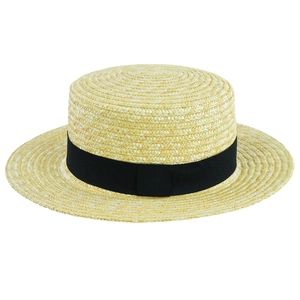 Cappello di paglia Panama classico in stile britannico con nastro nero parasole