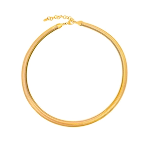 Minimalist 18k gold snake chain necklace with lobster clasp and adjustable link