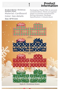 Macro shot of Christmas bouquet wrapping paper with gingerbread and houndstooth patterns
