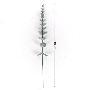Detailed 38cm artificial eucalyptus branch with green leaves for DIY floral decoration