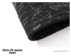 Close-up of the elastic ribbed hem design on this trendy printed hoodie jacket