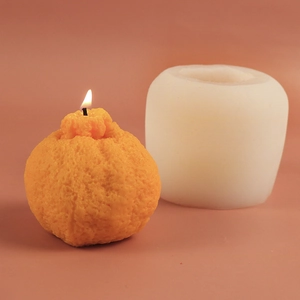 Stampo in silicone 3D per candele all'arancia fai-da-te con texture di frutta realistica