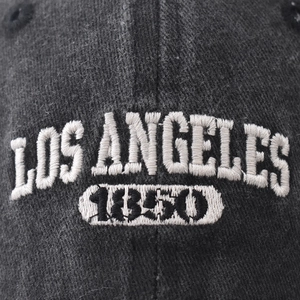 Casquette de baseball en coton lavé Los Angeles 1850 brodée en gris anthracite