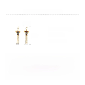 Detail specifications of Chinese style butterfly lotus earrings with copper and cat's eye