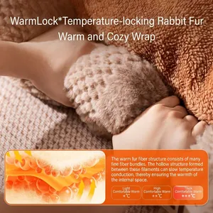 Cuccia chiusa calda per animali in peluche marrone con tecnologia a fibre termiche