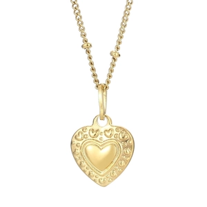 Elegant gold titanium necklace with minimalist layered heart pendant for women