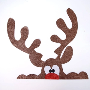 Glittery reindeer Christmas door stickers for holiday party DIY window decorations