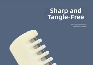 Macro detail of sharp 6CR13 stainless steel blade for manual nose hair trimmer tool