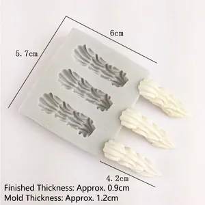 Detailed macro view showing the 0.9cm thickness of wavy texture silicone craft mold