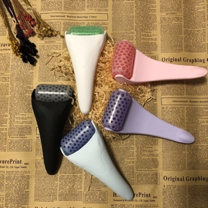 Face ice roller massager set in four colors for facial cooling and skin care routines